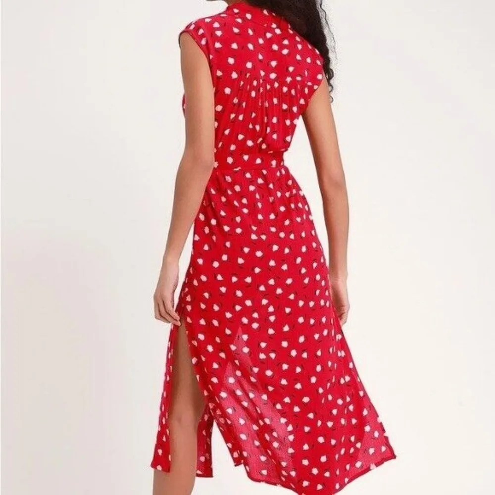 Lovely Ways Button Front Midi Dress L - Image 4