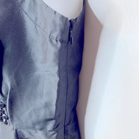 Bebe Black Silk Beaded Bubble Cocktail‎ Dress Size S - Image 7