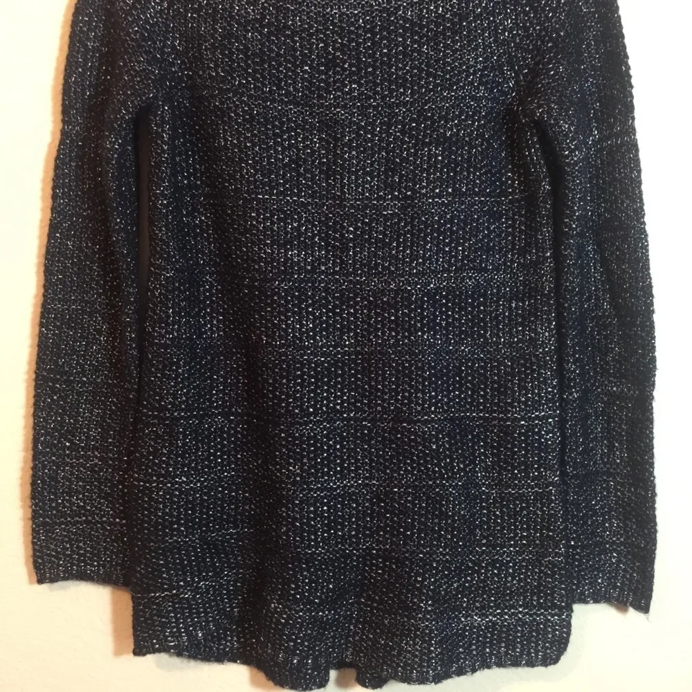 WHBM Navy And Silver Knit Long Sweater XS - Image 5