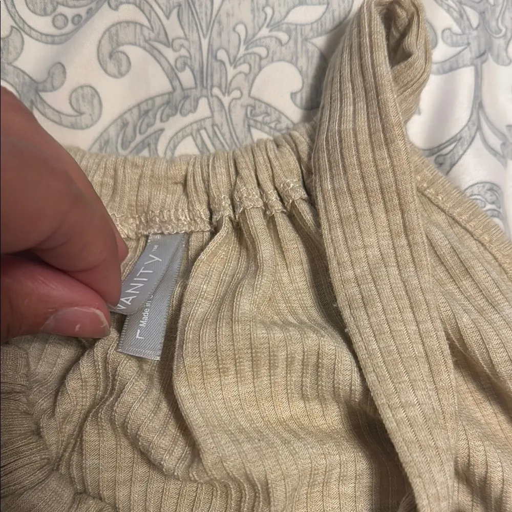 Vanity Tan and Cream Sleeveless Tank Top Size L - Image 4