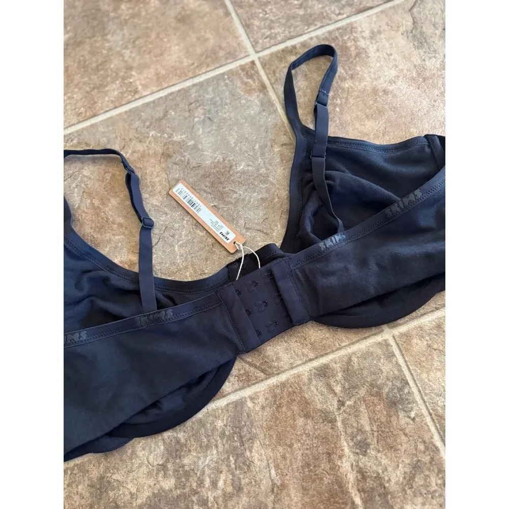 Skims Cotton Logo Demi Bra Soot Size 42DD - Image 6