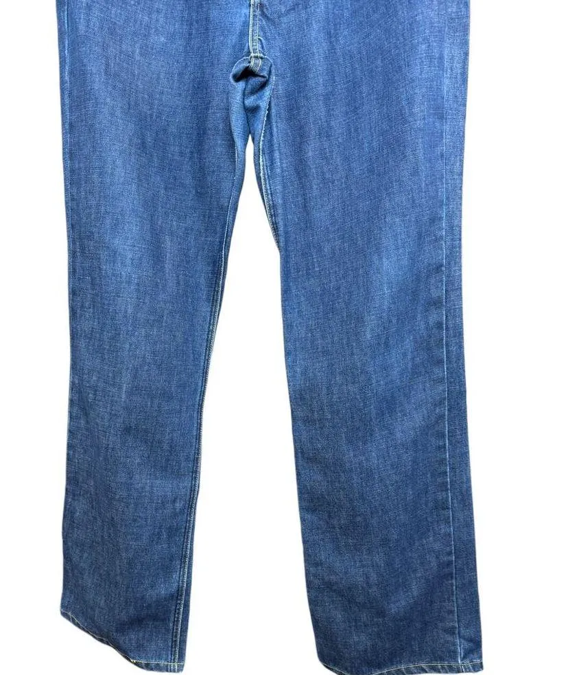 J. Crew Dark Wash Button-Fly Boot Cut Jeans 14L 5-Pocket Casual - Image 9