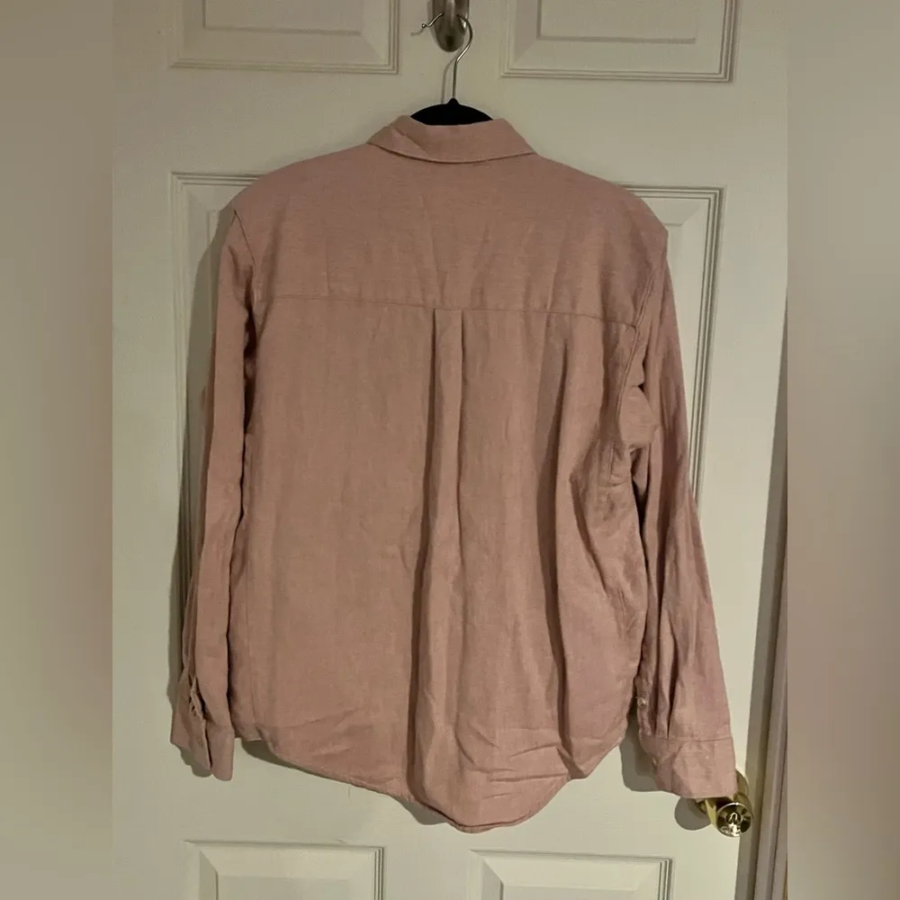 Flannel Shacket with Front Pockets, Dust Rose, Size Medium - Image 6