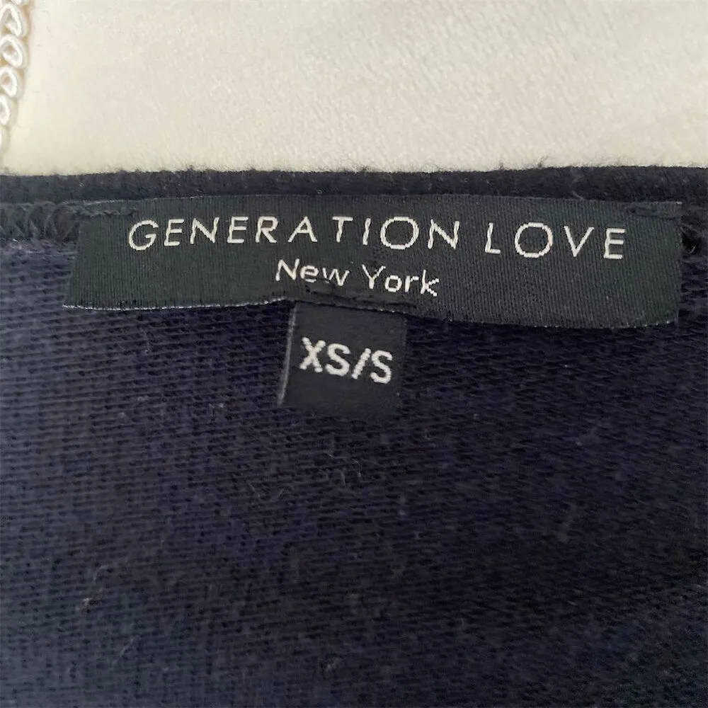 Generation Love Black Pullover Wool Blend Sweater S/XS Textured Sleeves High Low - Image 6