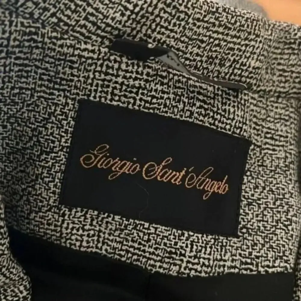 Georgio Saint Angelo Pure Wool Blazer Jacket‎ Size Petite 12 VTG Gray - Image 3