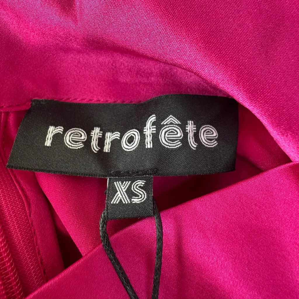 RETROFETE Silk Barbara Mini Dress in Orchid Pink size XS NEW $695 - Image 12