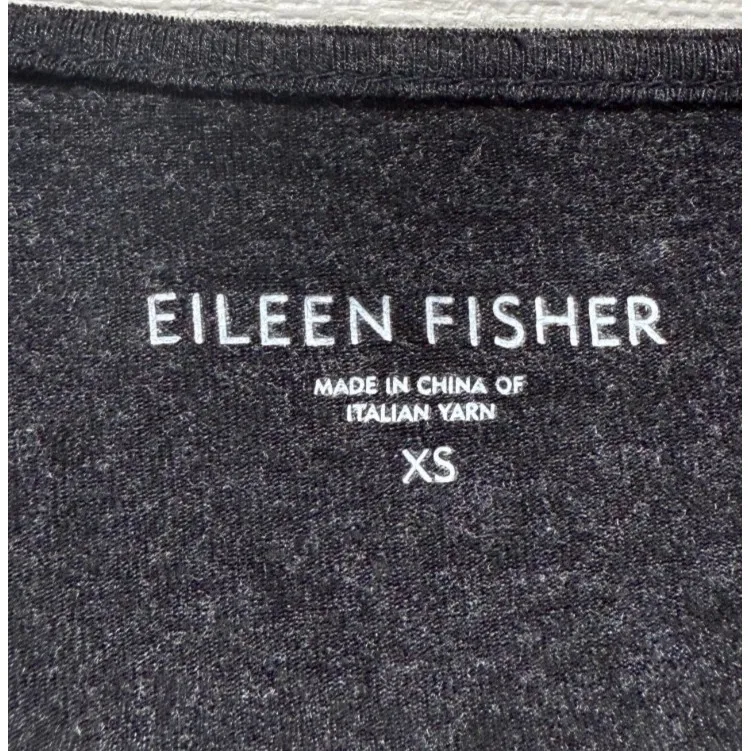 Eileen Fisher Jersey Cowl Neck 3/4 Sleeve Top Womens Sz XS Gray Stretch Viscose‎ - Image 3