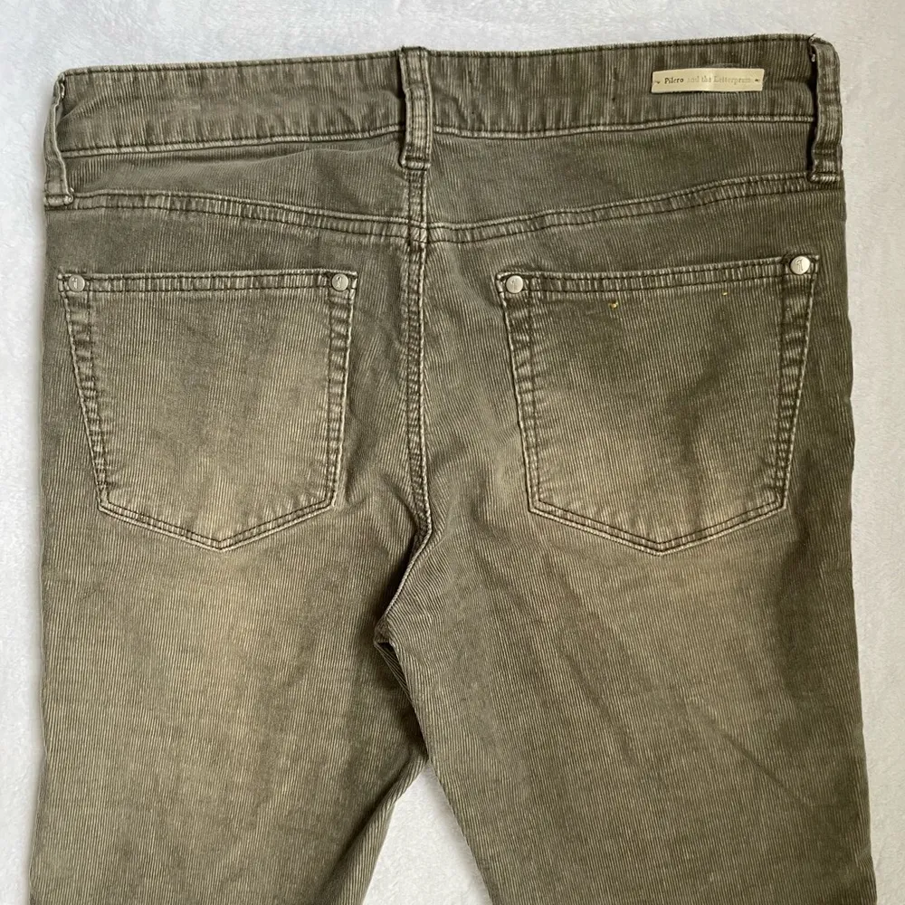 Anthropologie Pilcro and the Letterpress Green Corduroy Pants Parallel Size 27 - Image 8