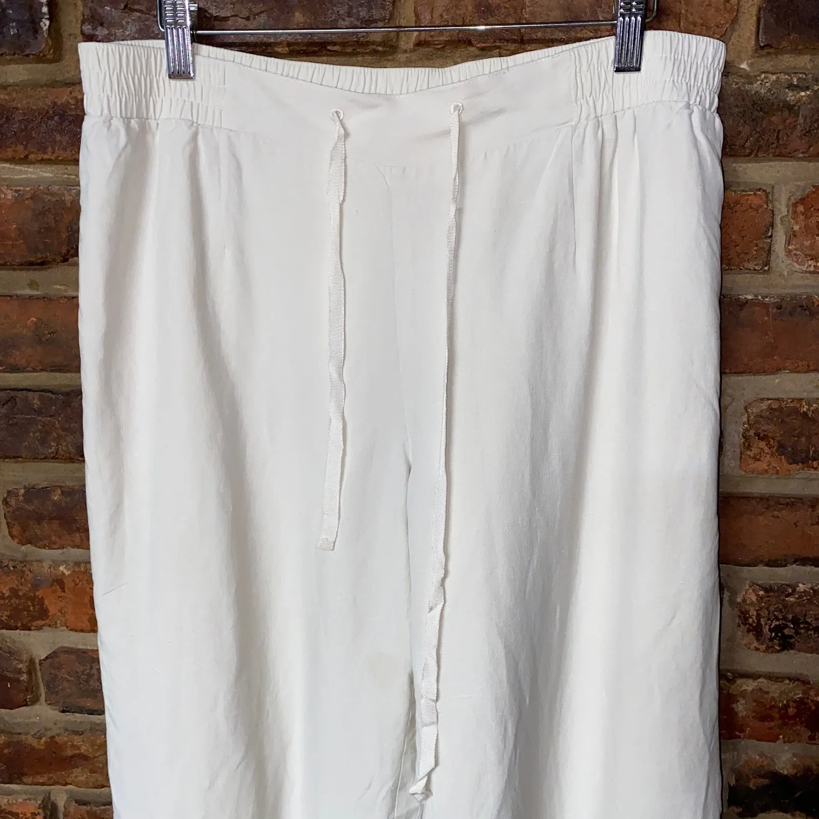 Coldwater Creek Beige Cream Natural Fit Silk Linen Pants Women's Size XL - Image 2