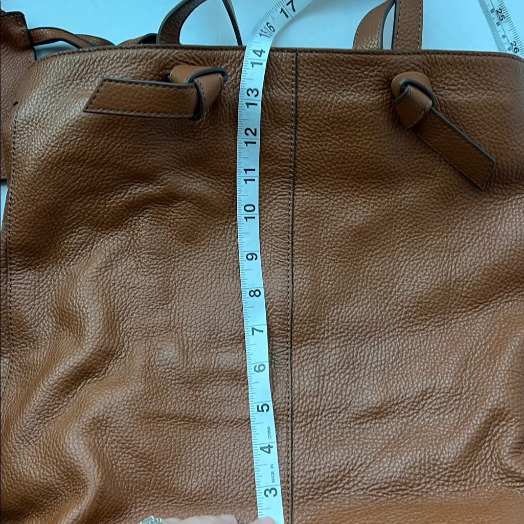 Banana Republic Women’s Brown Leather Knit Handle Tote w/ wallet insert Bag 🔴 - Image 9