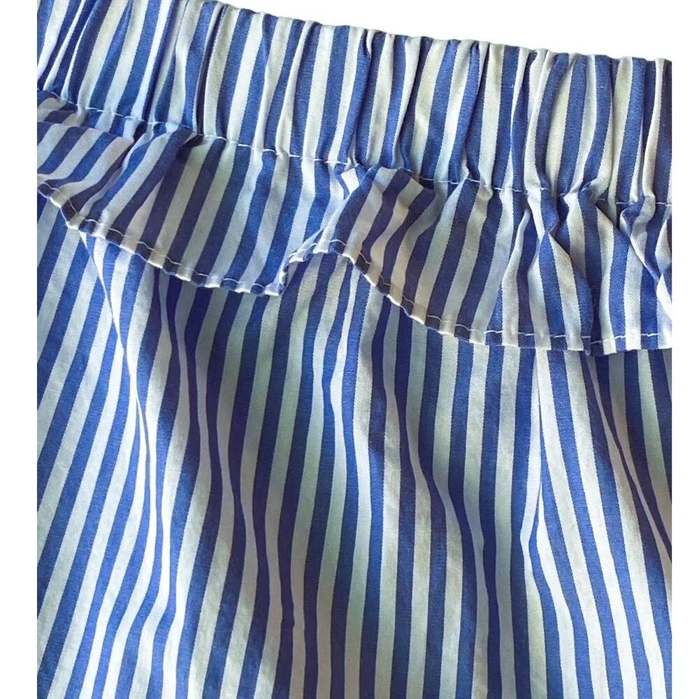 VINEYARD VINES Blue & White Stripe Off Shoulder Bardot Blouse ~ Women's MEDIUM - Image 7