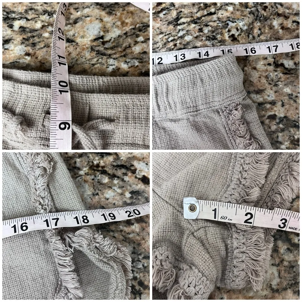 Banjara Crochet Shorts Fringe Lace Beige Granola Girl Hippie Boho Beach Coast L Size L - Image 4