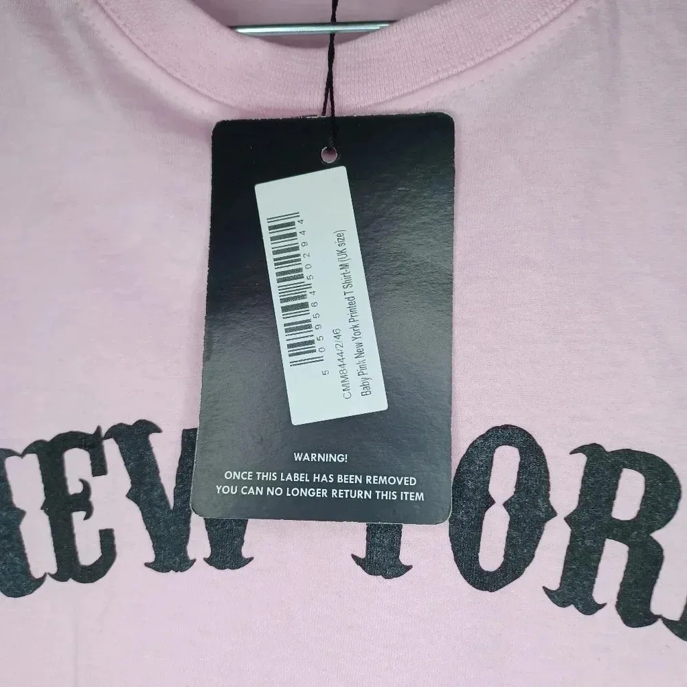 Prettylittlething baby pink New York t-shirt NWT - Image 6