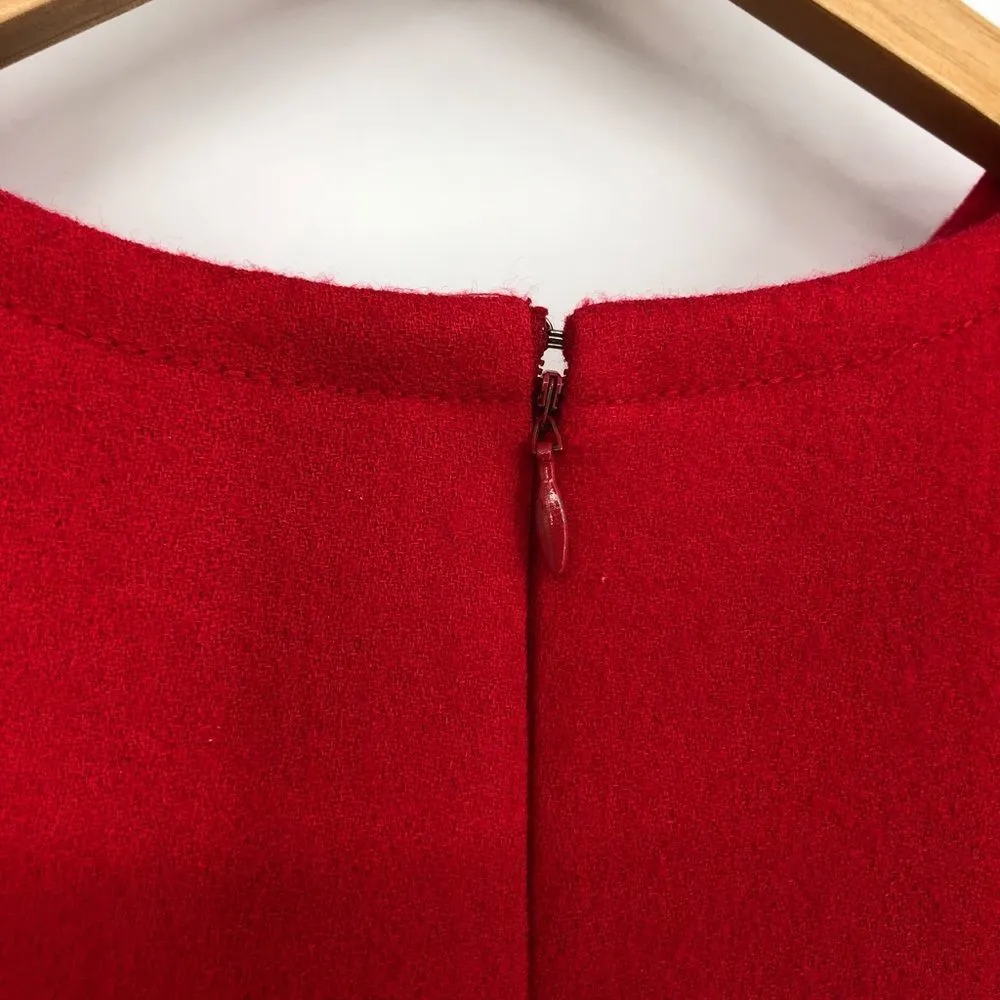 70’s Vintage Bill Blass Red Neiman Marcus Crisscross Lace Up Elbow Sleeve Dress - Image 7