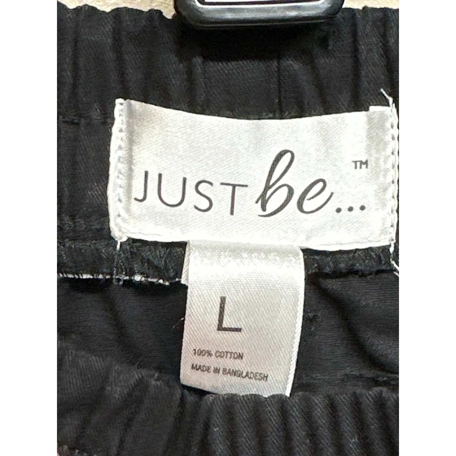 JUST Be Womens Black Twill Crop Pants Belted Size Large - Image 4