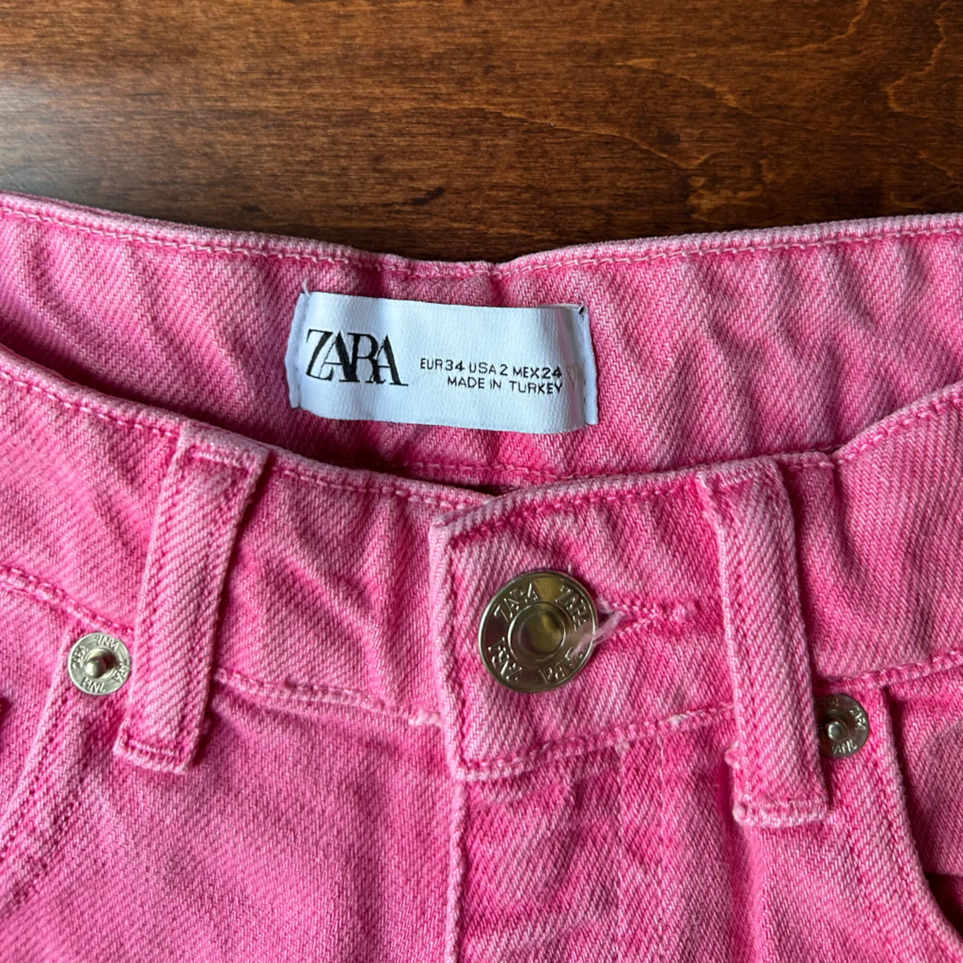 ZARA Bubblegum Pink Wide Leg Jeans Full Length - Size 2 - Image 3