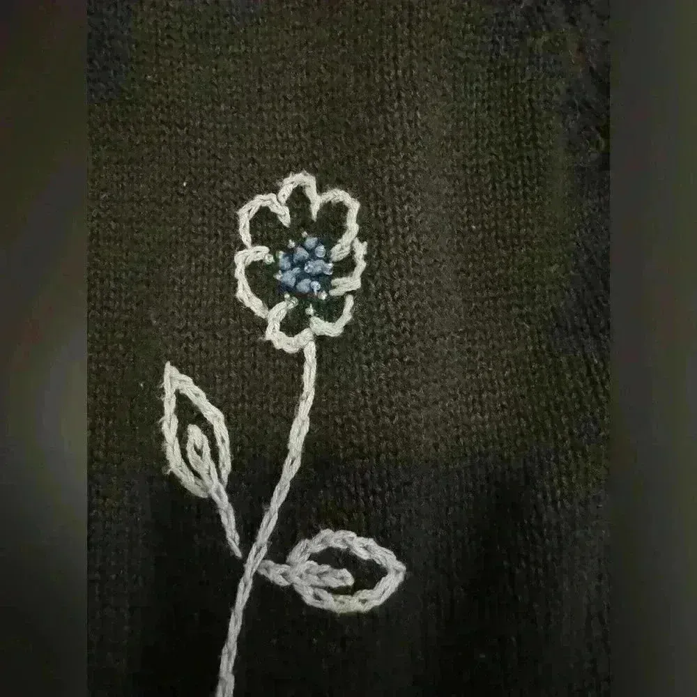 Women’s Blue River Ridge Embroidery Vintage Sweater Size M - Image 7