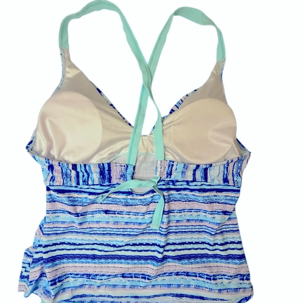 Swimsuits for All Two Piece Skirt
Swimsuit Aqua Navy White Striped 5XL Blue Size 5X - Image 5
