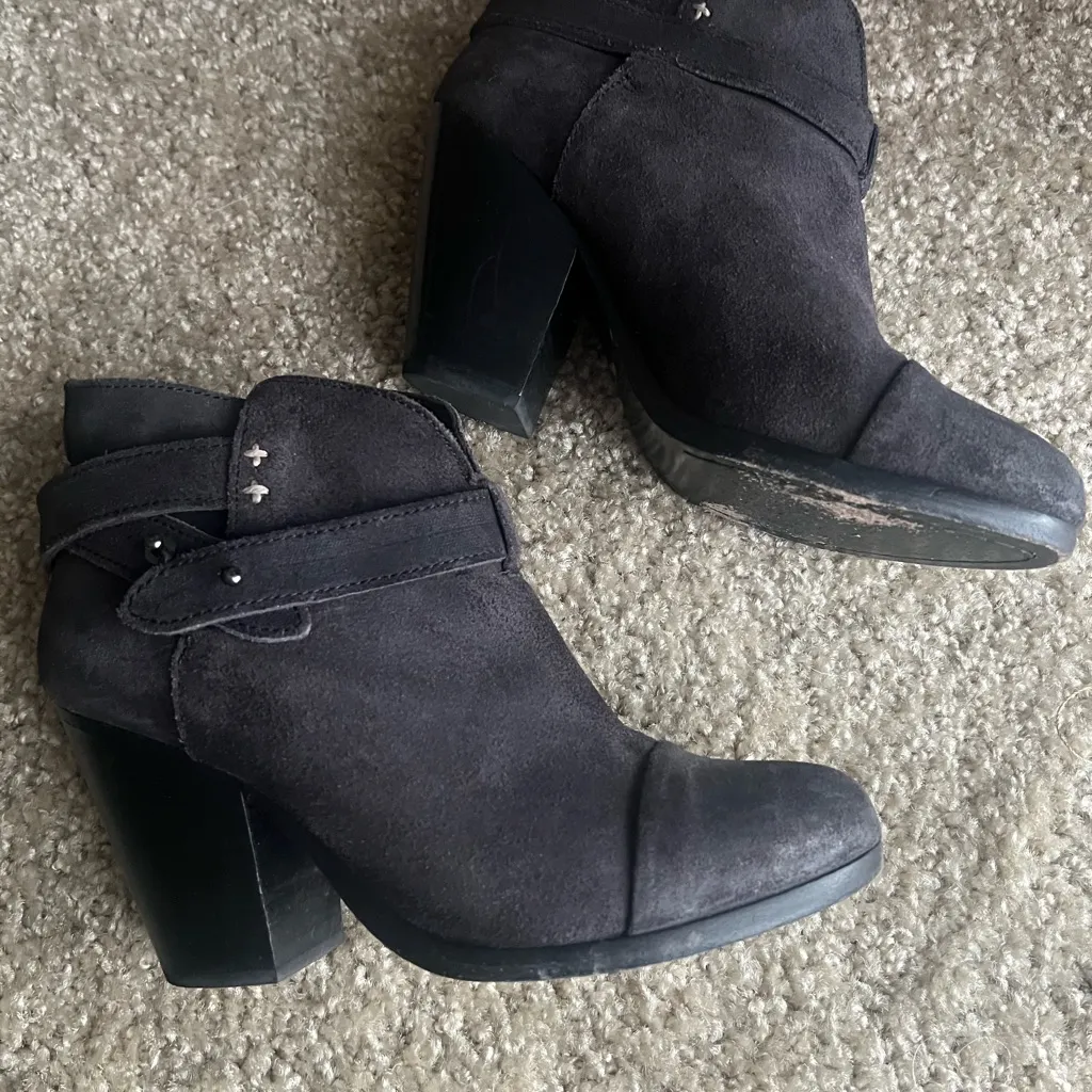 Rag & Bone Harrow Black suede ankle bootie 36‎ $365 - Image 4