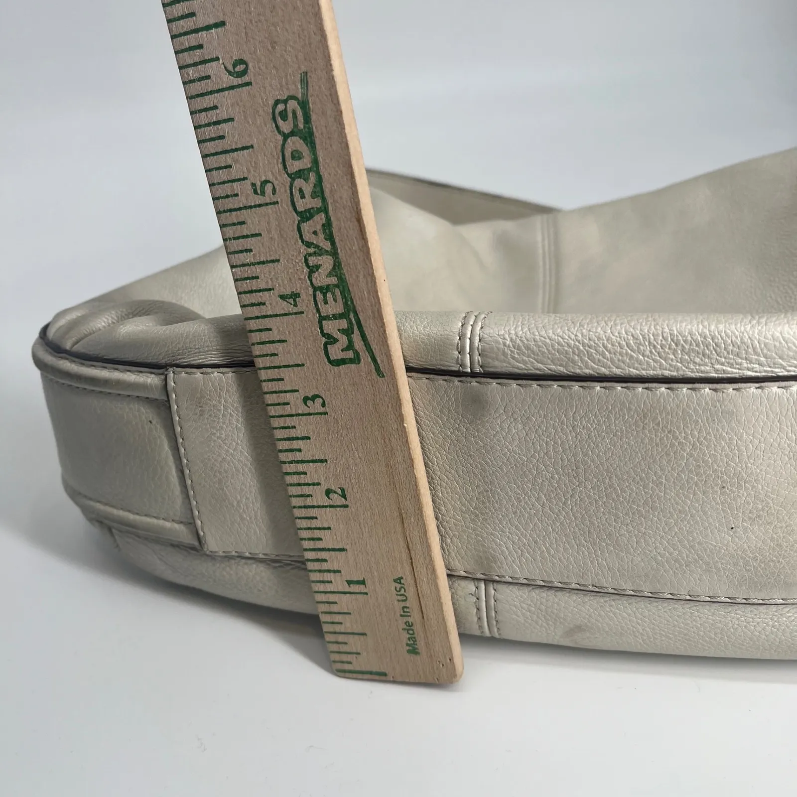 Coach Avery Pebble Leather Hobo Slouchy Shoulder Bag Beige Pearl #M1376-F23960 - Image 12