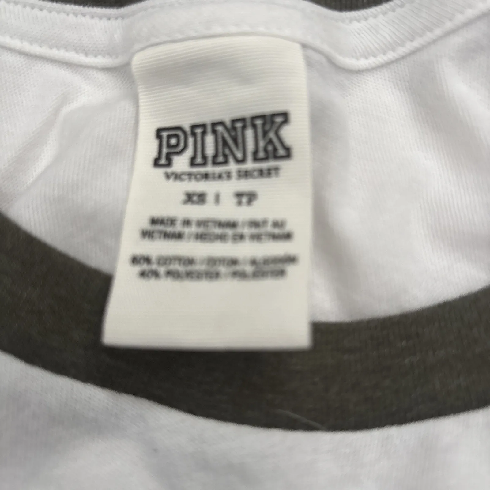 Victoria Secret PINK Army Green White Sequin Tank Top Shirt Size XS - Image 4