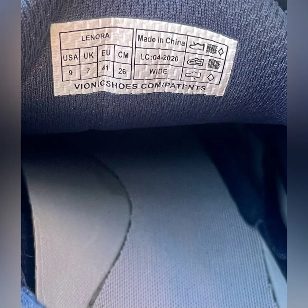 Vionic Womens Sky Lenora Active Sneakers Navy Size 9 WIDE US - Image 5