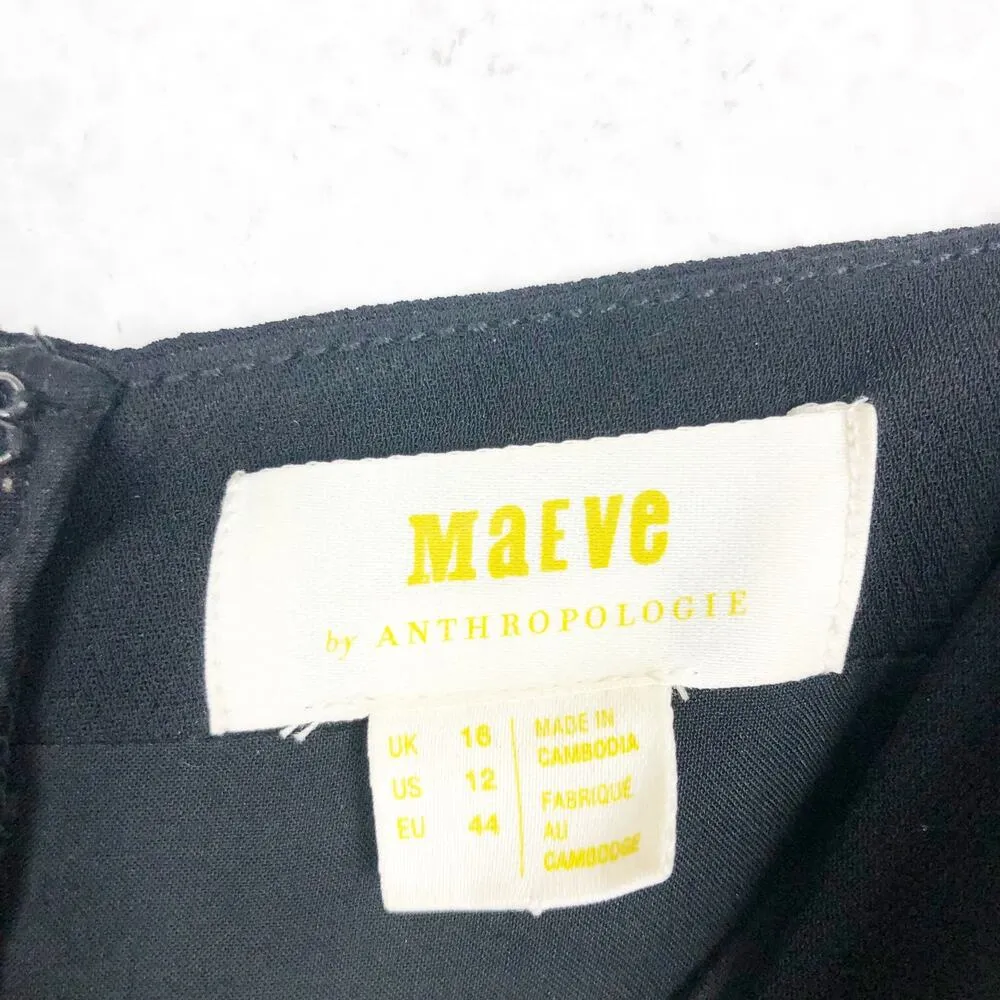 Anthropologie Maeve Magdalena Jumpsuit Size 12 Black Sleeveless Classic - Image 5