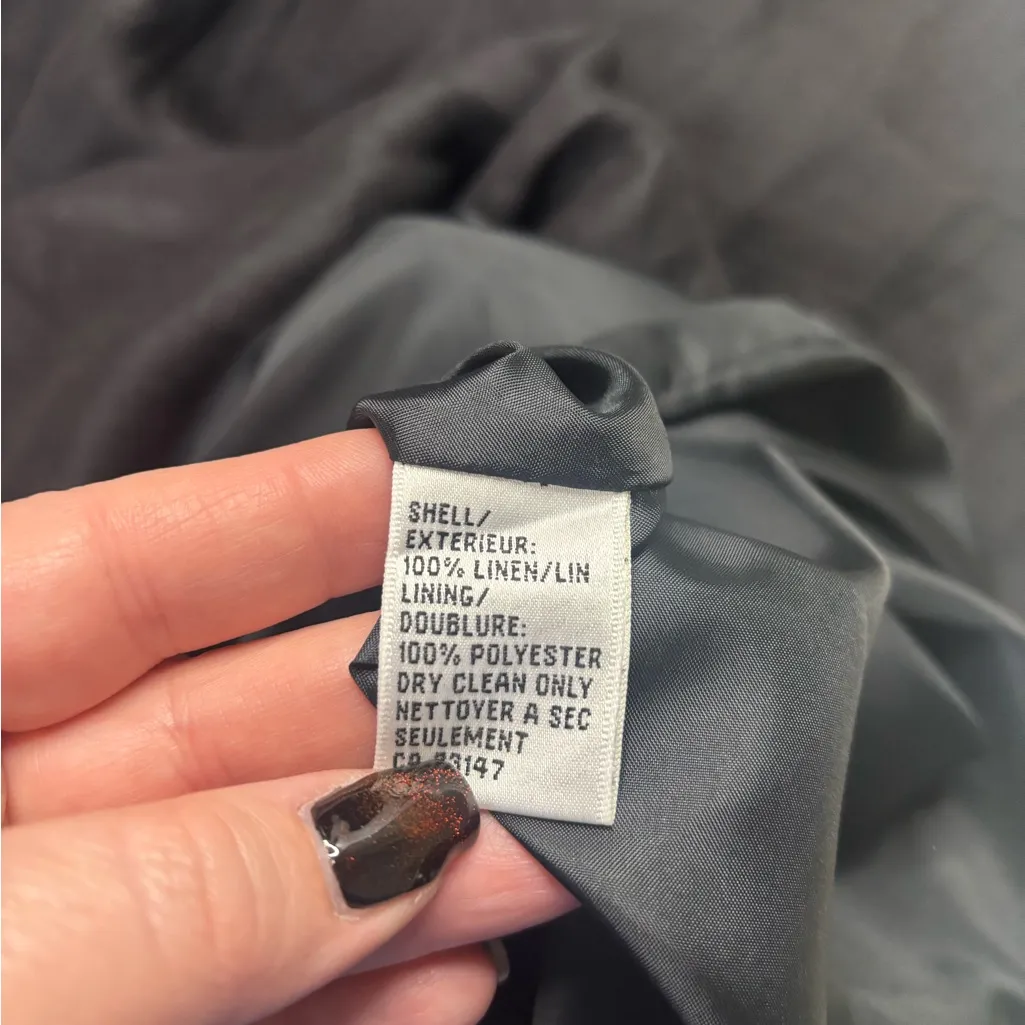 Talbots Irish Linen V-Neck Sleeveless Career Maxi Dress Size 6 Small Back Zip - Image 5