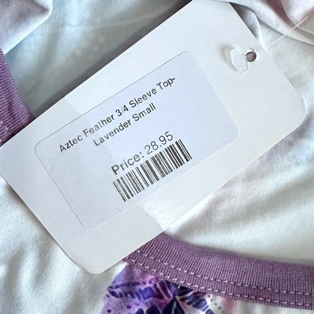 The Pulse Boutique Top S Feathers 3/4 Sleeve Aztec Baseball Jersey Style New - Image 5