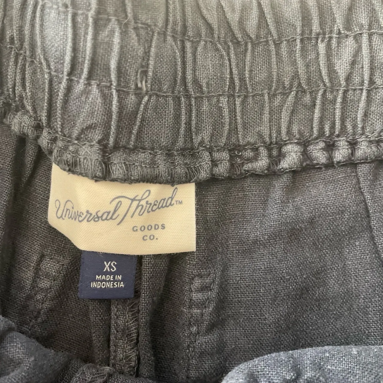 Universal Thread Dark Gray Linen Elastic Drawstring Casual Shorts Size‎ XS - Image 2