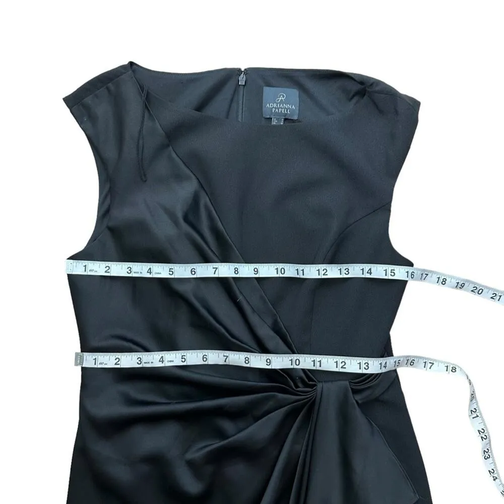 Adrianna Papell  Black Satin Crepe Gown Size 6 - Image 6