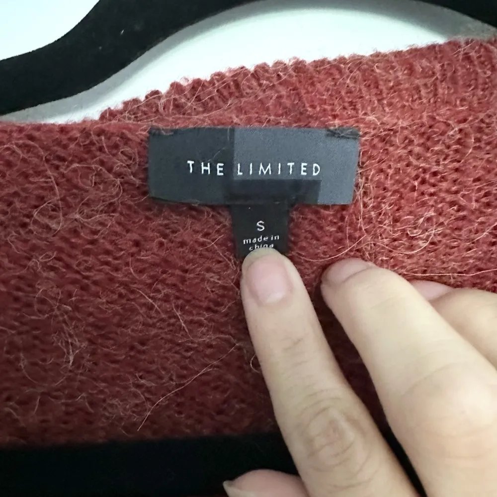 The Limited Size S Orange Cozy Alpaca Mohair Blend Waterfall cardigan sweater - Image 4