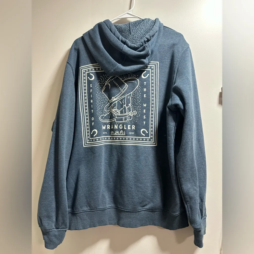 Wrangler Teal Zip-Up Hoodie - Image 2