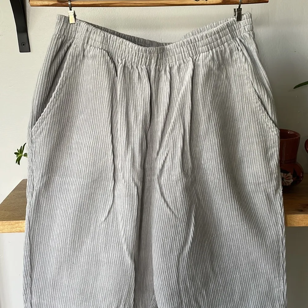 Blair Powder Blue Gray Wide Wale High Rise Corduroy Pants Size Petite Small - Image 4