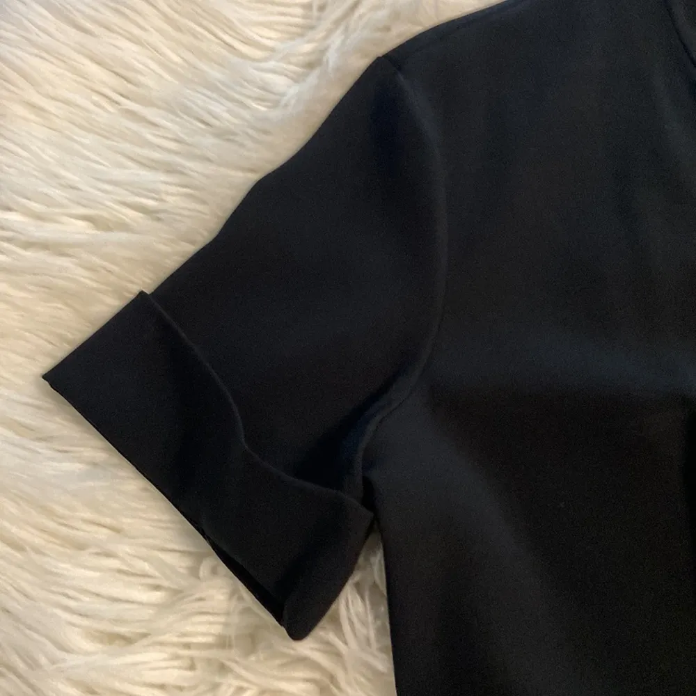 MM Lafleur Black Sheath Midi Dress V-Neck Short Sleeve size 10 length 40” - Image 11