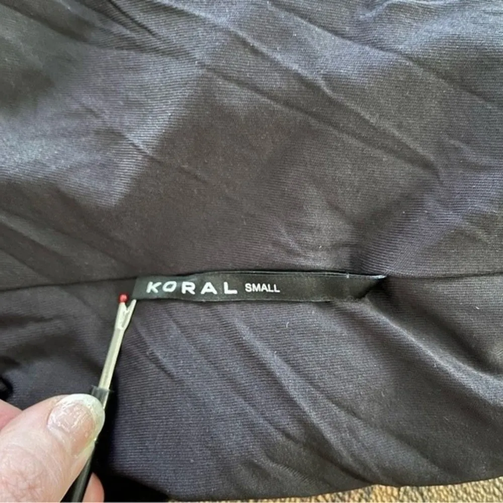 Koral Womens Black size S Thong Bodysuit Open Back Neon Strap Stretch Gym Swim - Image 99