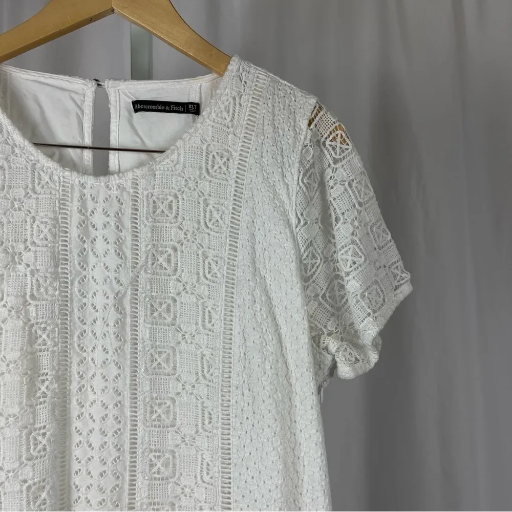 Abercrombie & Fitch XL Tall Crochet Lace Boho Sheath Dress Formal Beach Wedding - Image 7