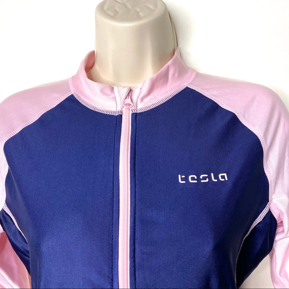 Tesla navy pink full zip scuba lightweigh jacket M - Image 2