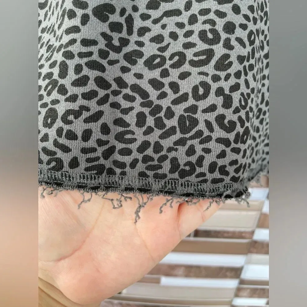 ATM ANTHONY THOMAS MELILLO French Terry Leopard Sweatshirt in Asphalt/Black XS Gray - Image 8