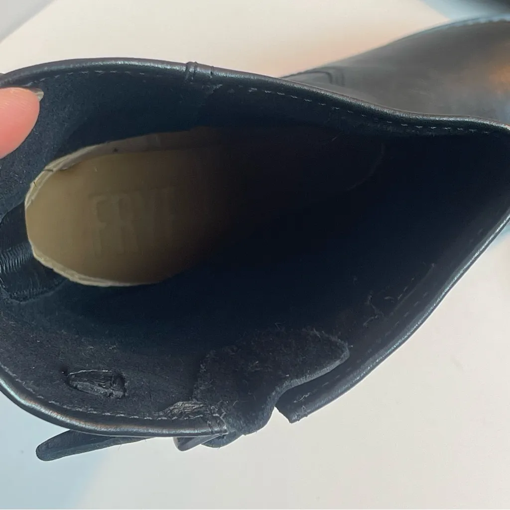 FRYE Veronica Flex Short Black Leather Moto Boots Bikercore Sz 7 Grunge Country - Image 5