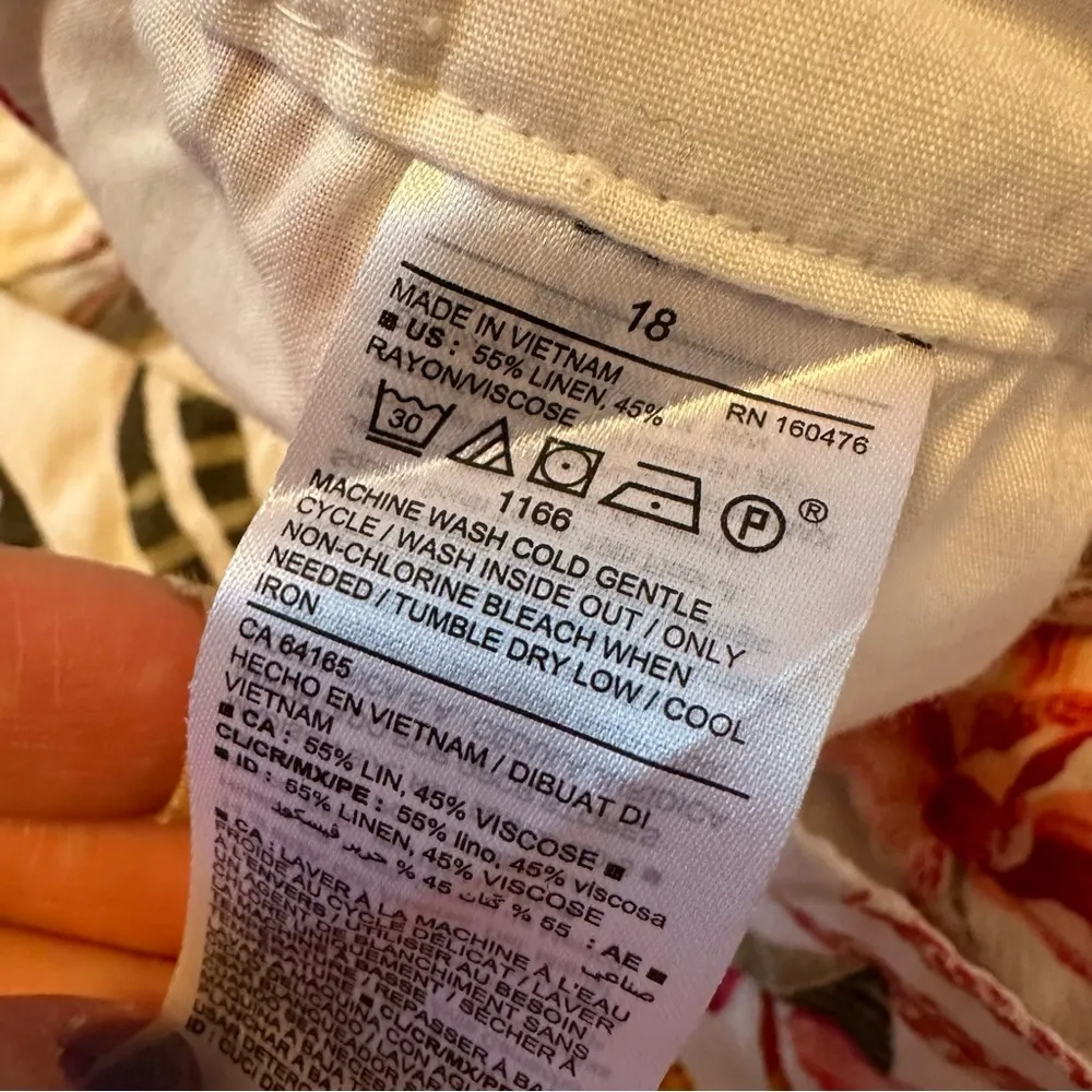 Old Navy Shorts Womens 18 Multicolor Floral Linen Blend Everyday Short Preppy - Image 10