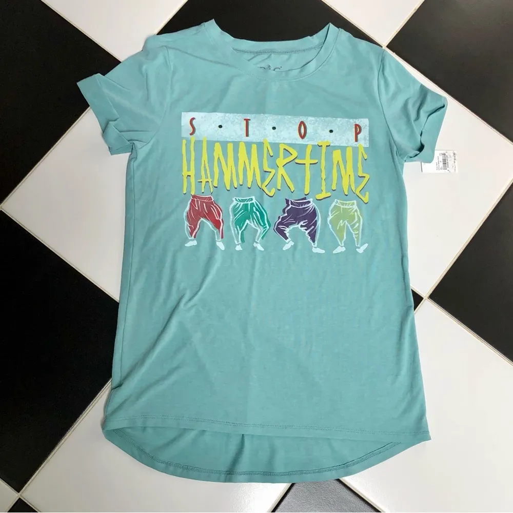 NWT MC Hammer Stop Hammertime Graphic Short Sleeve Tee Sage Green Turquoise Sz M Size M - Image 3