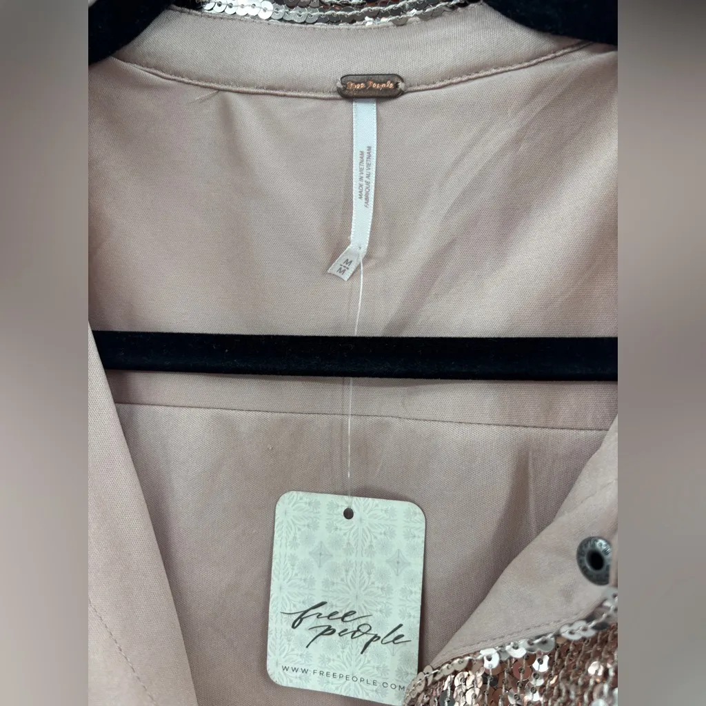 FREE PEOPLE Sophie Sequin Mini Dress in Champagne - Image 9