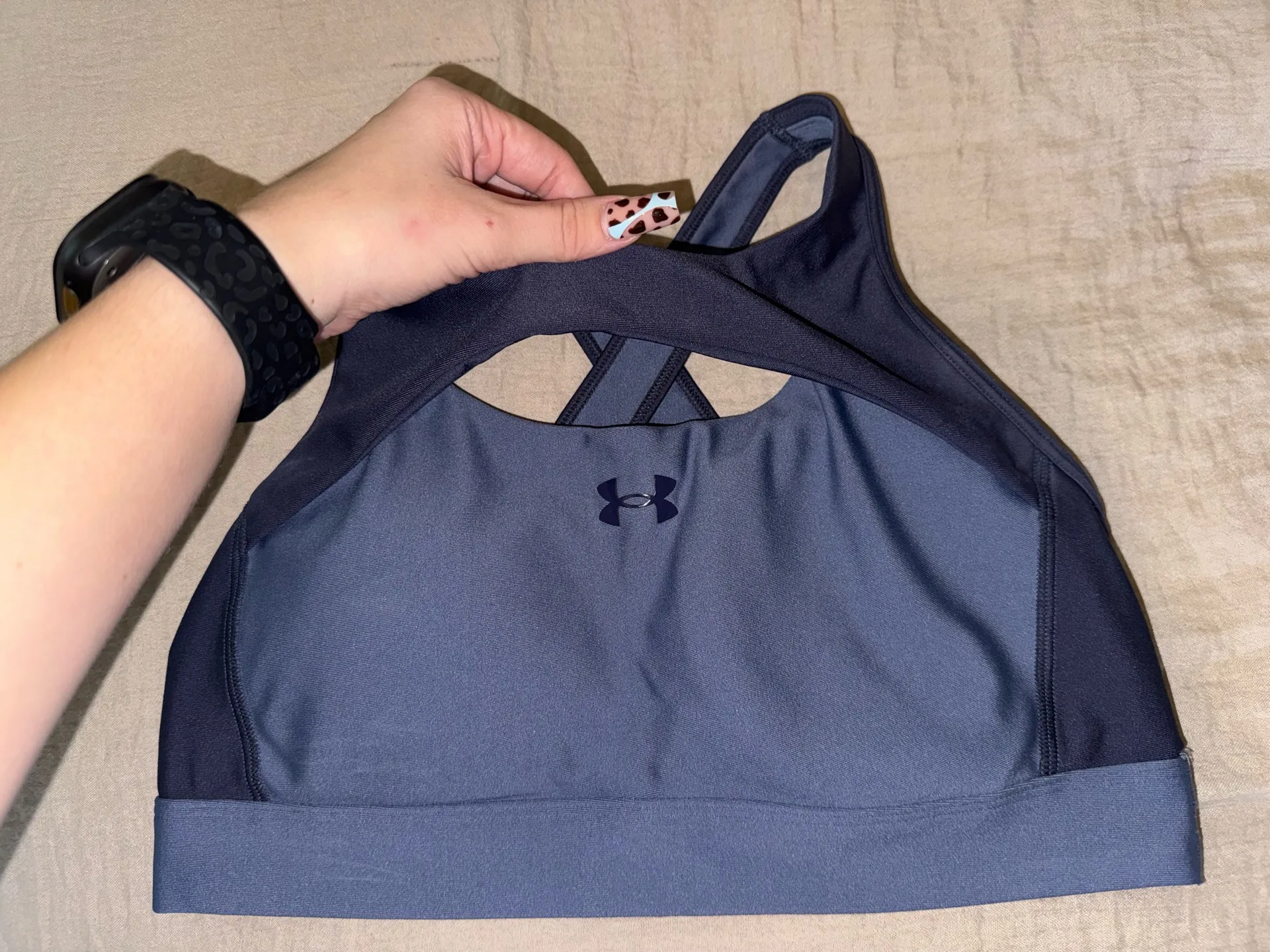 Under Armour Navy Blue Sports Bra - Image 2