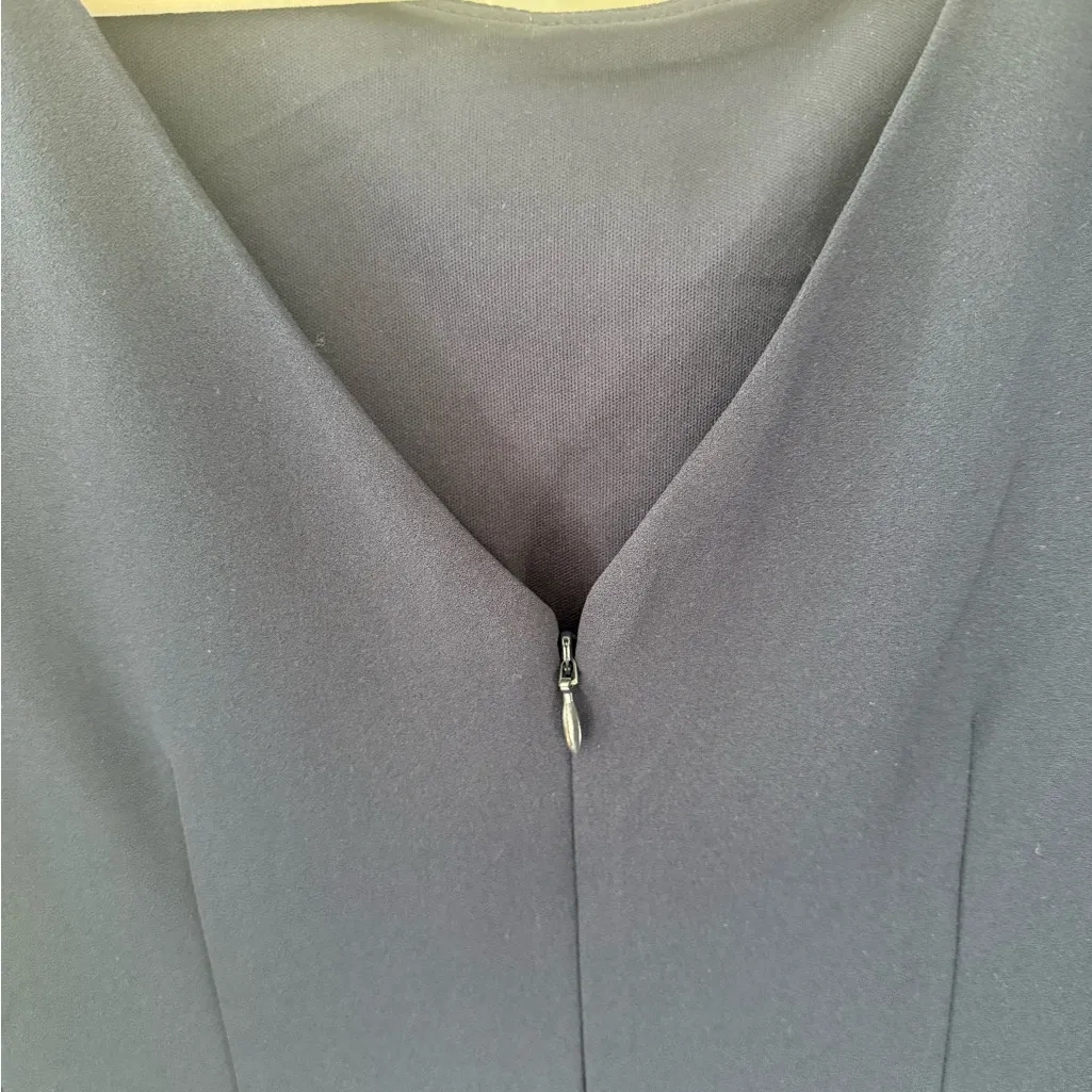 Eliza J Navy Dress Floral Sleeve Embellished Sleeves Boat Neck - Image 12