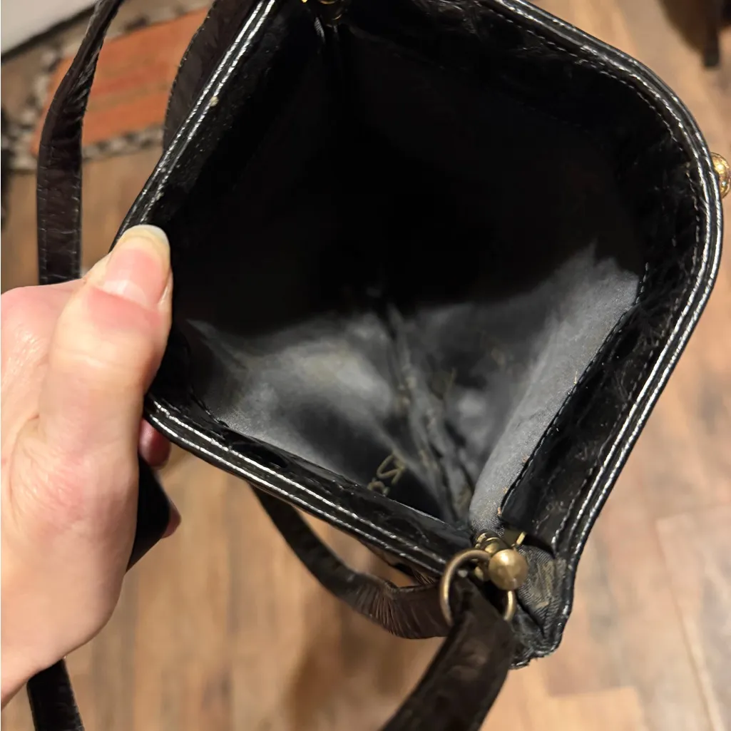 Vintage 1960’s Ruth Saltz Elegant Black Crocodile - Image 4