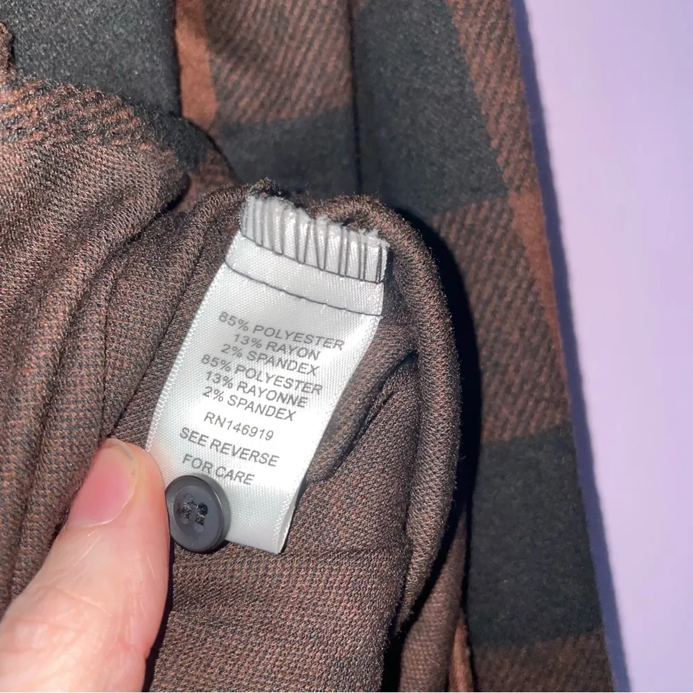 Casa Cabana Size M Brown Black Plaid Flannel Shirt Shacket Size M - Image 5