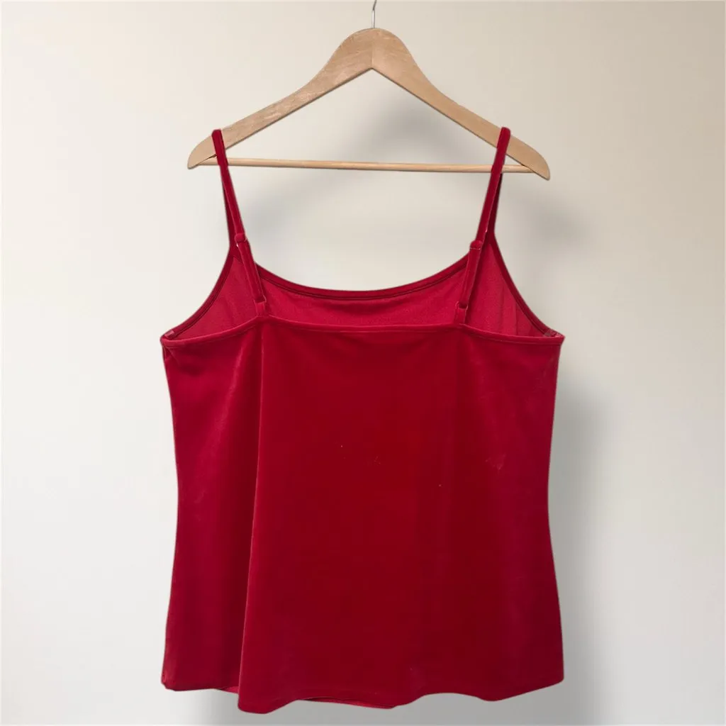 Torrid 4X‎ Red Velvet Camisole Tank Top Soft Lounge Sleepwear Cozy Holiday Top - Image 2