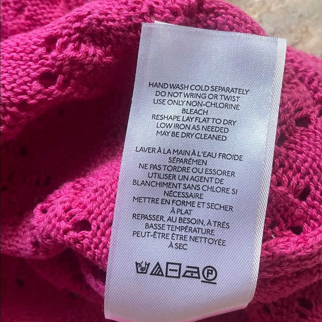 By Anthropologie Pointelle Sweater Tee Pink - Image 14