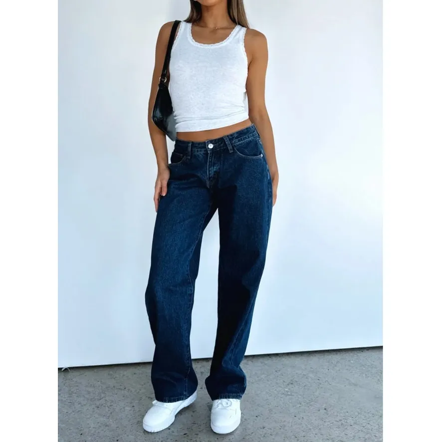 White Fox Jeans Wide Leg Indigo Wash Size XS Blue - Image 5